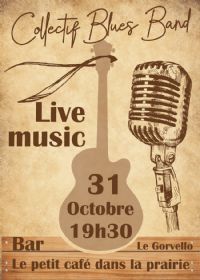Collectif Blues Band (apéro-concert). Le jeudi 31 octobre 2019 à THEIX-NOYALO. Morbihan.  19H00